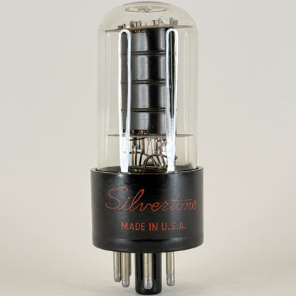 (1) Tested Silvertone 6V6GT Tube Dual Getters Copper Posts Black Plate Code 5609