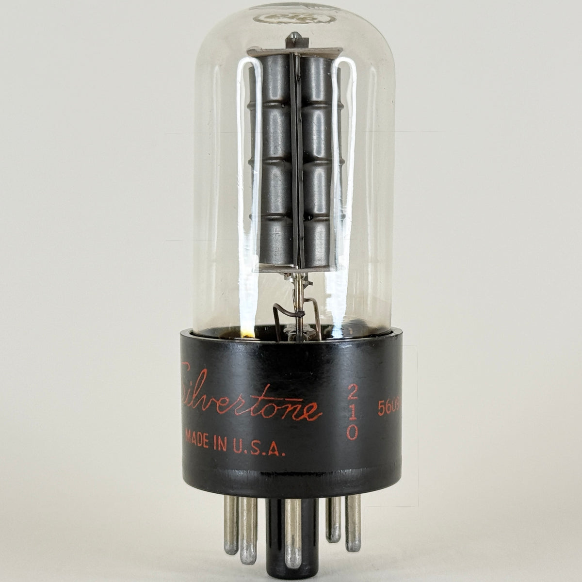 (1) Tested Silvertone 6V6GT Tube Dual Getters Copper Posts Black Plate Code 5609