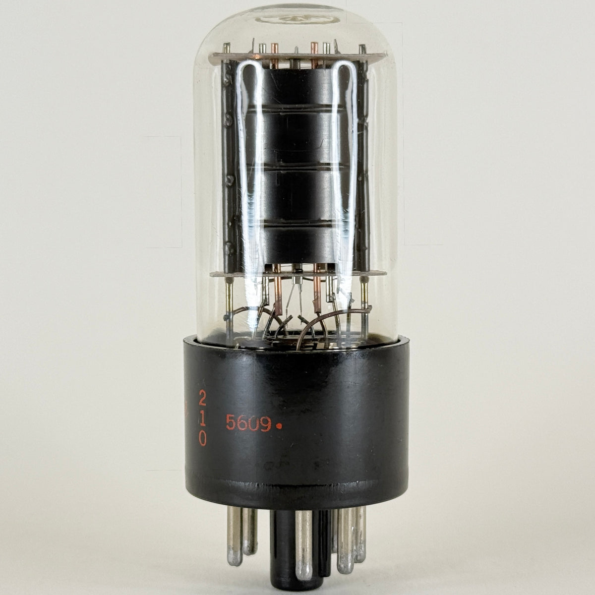 (1) Tested Silvertone 6V6GT Tube Dual Getters Copper Posts Black Plate Code 5609