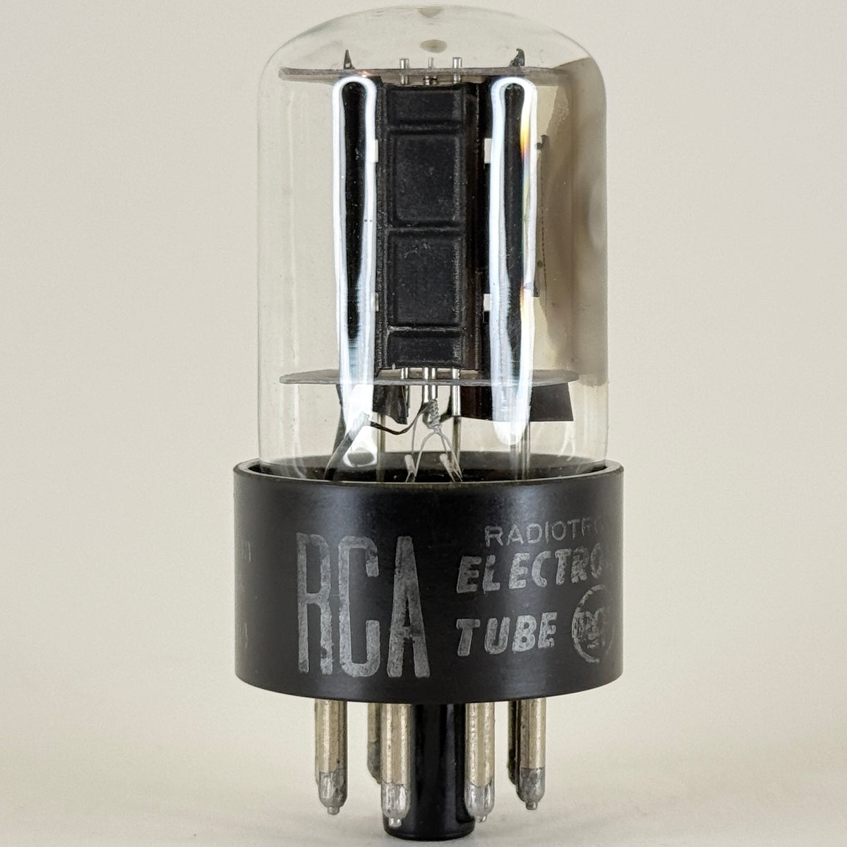 (1) Tested RCA 6SN7GTB Tube Black Plates Side Square Getter Code 58-04 6SN7 GT