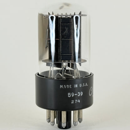 (1) Tested Balanced National 6SN7GTB Tube Black Plates Code 5-39 RCA 6SN7 GT