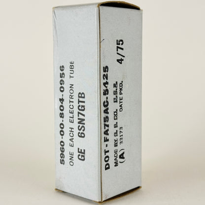 (1) Tested GE 6SN7GTB Tube Glow Top Filament Copper Rods & Box Code 75-15 6SN7GT