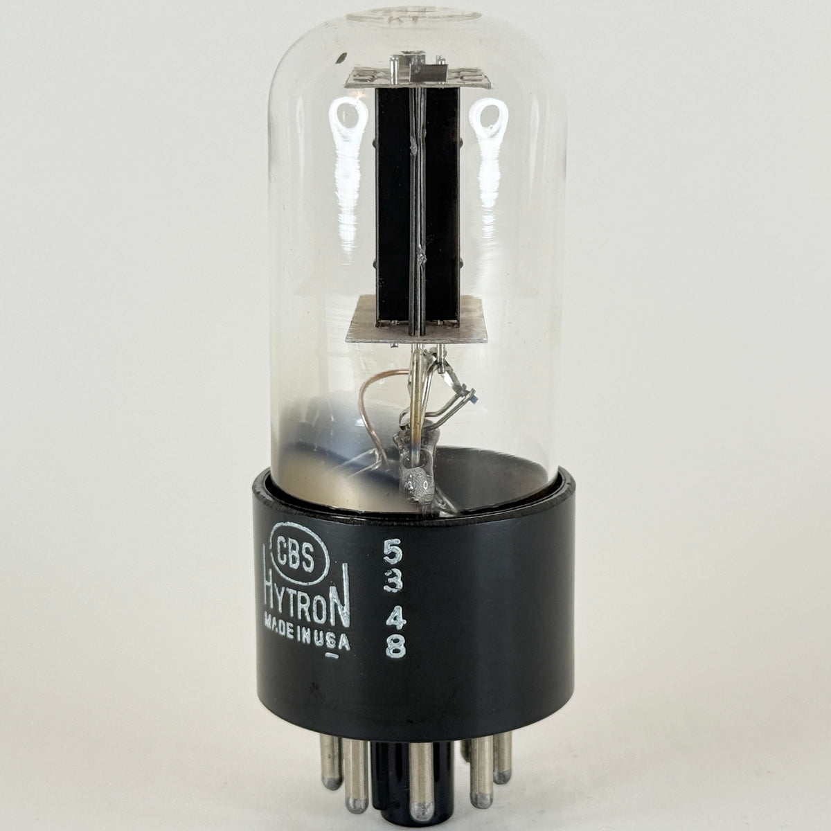 (1) Tested CBS Hytron 6SN7GTB Tube Tall Bottle Black T Plates Code 53-48 6SN7 GT