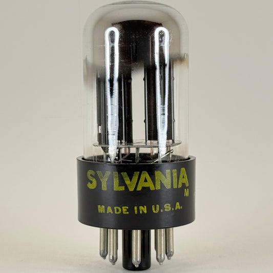(1) Tested Sylvania 6SN7GTB Tube Chrome Dome Black Angled Plates Code EC 6SN7GT