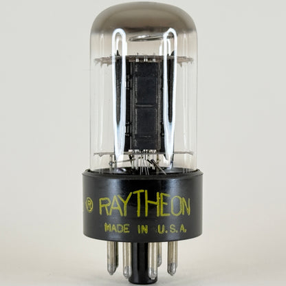 (1) Tested Raytheon 6SN7GTB Tube Tall Black Plates O Halo Getter Code E12 6SN7GT