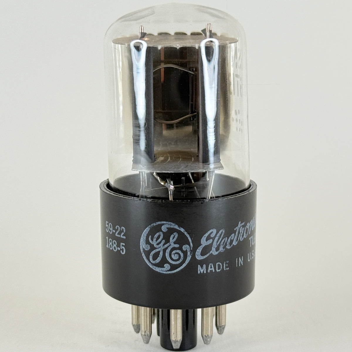 (1) Tested GE 6SN7GTB Tube with Box Copper Posts Gray Plates Code 59-22 6SN7GT