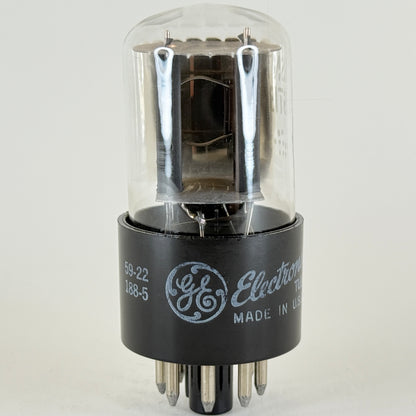 (1) Tested GE 6SN7GTB Tube with Box Copper Posts Gray Plates Code 59-22 6SN7GT