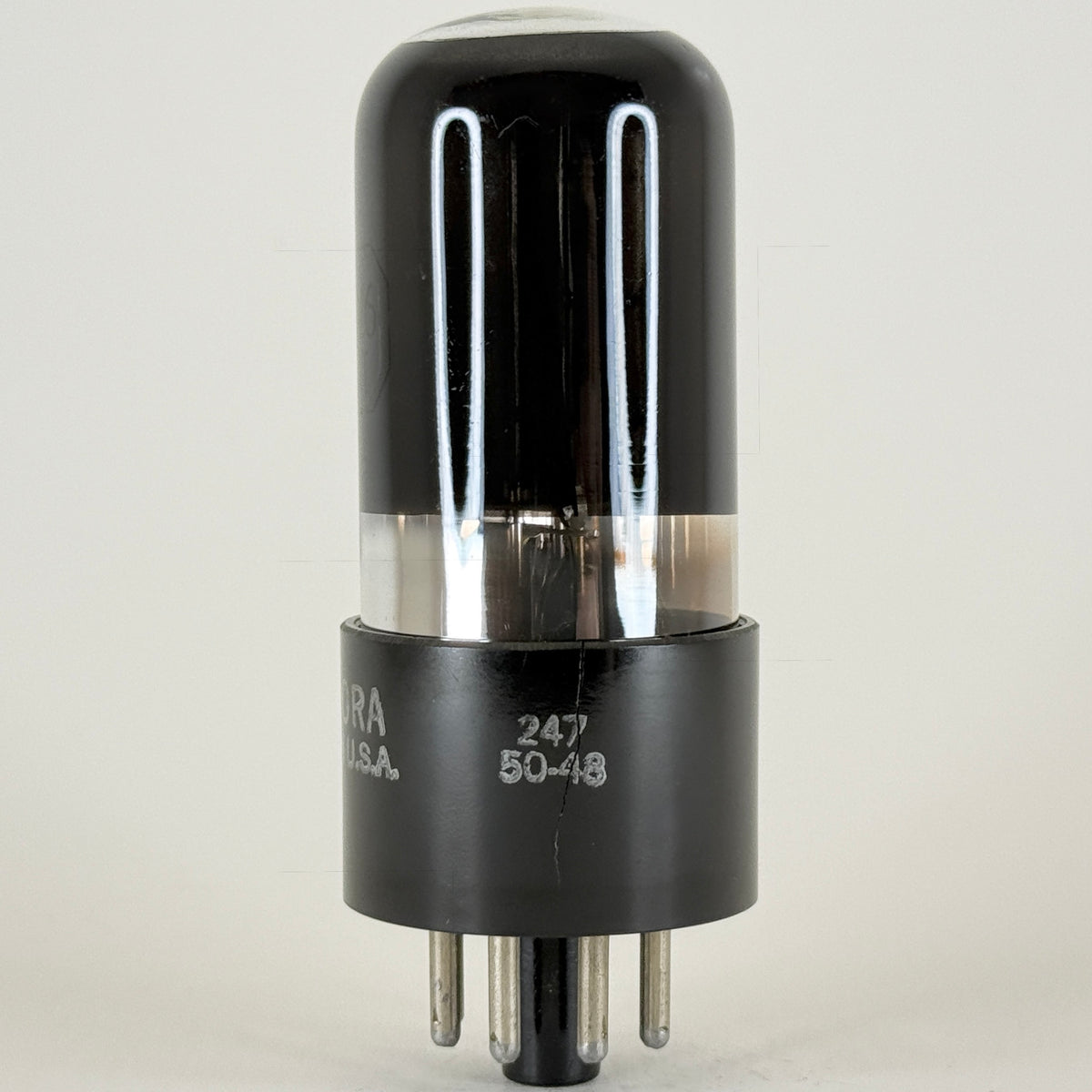 (1) Tested Sonora 6V6GT Tube Black Glass Black Plate Date Code 50-48 RCA EIA