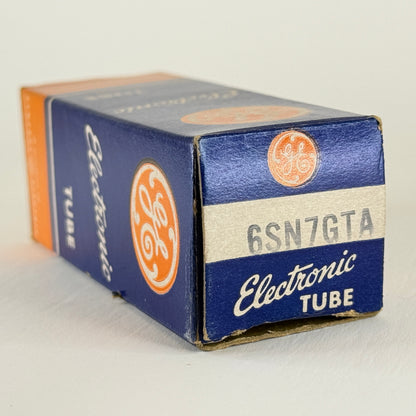 (1) Tested GE 6SN7GTA Tube with Box Copper Posts Horseshoe Getter 4-26 6SN7GT
