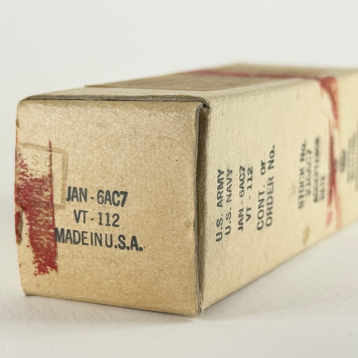 (1) Tested 1959 GE JAN 6AC7 Tube VT-112 with Box Code 73H5 Mil Spec Vacuum Tube