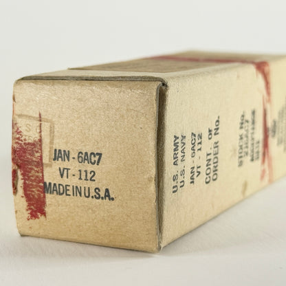 (1) Tested 1959 GE JAN 6AC7 Tube VT-112 with Box Code 73H5 Mil Spec Vacuum Tube