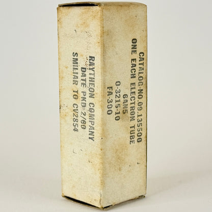 (1) Tested 1960 Raytheon 6AN5 Tube with Box Code 60-09 Power Pentode Vacuum Tube