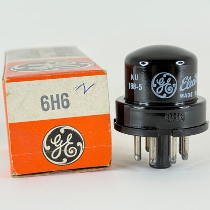 (1) Tested GE 6H6 Tube with Box Code KU General Electric Twin Diode Vacuum Tube