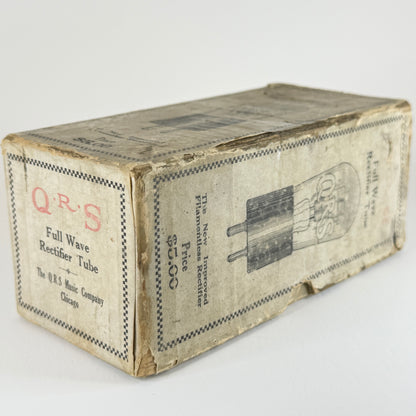 Rare 1920s QRS 85 Mills Rectifier Tube with Original Box Q.R.S. Redtop Tube