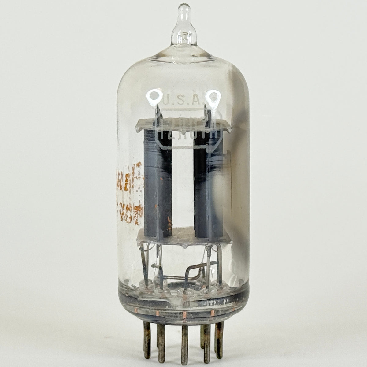 (1) Tested RCA 12AU7A Tube Gray Plates Side Square Getter 12AU7 Dual Triode (c)