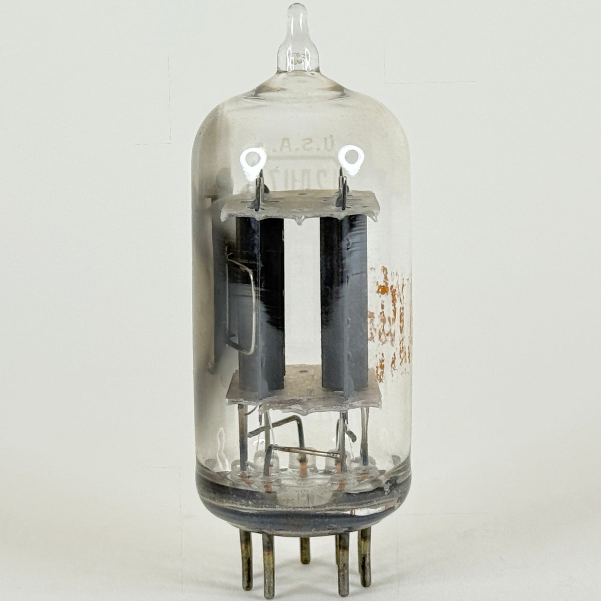 (1) Tested RCA 12AU7A Tube Gray Plates Side Square Getter 12AU7 Dual Triode (c)