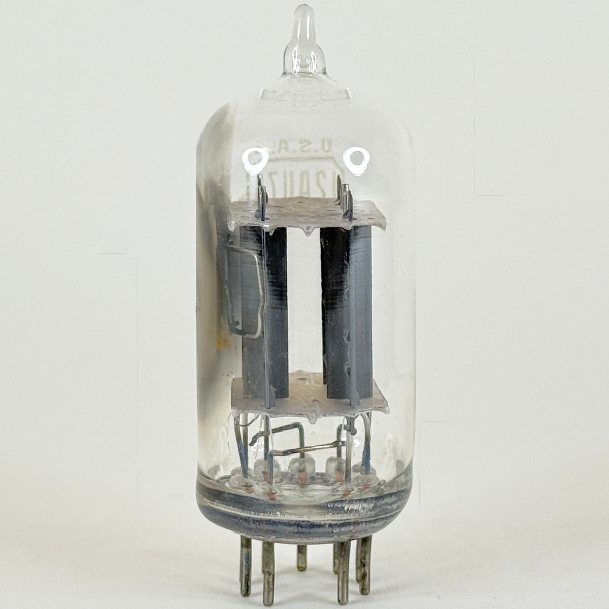 (1) Tested RCA 12AU7A Tube Side Square Getter Grey Plates 12AU7 Dual Triode (d)