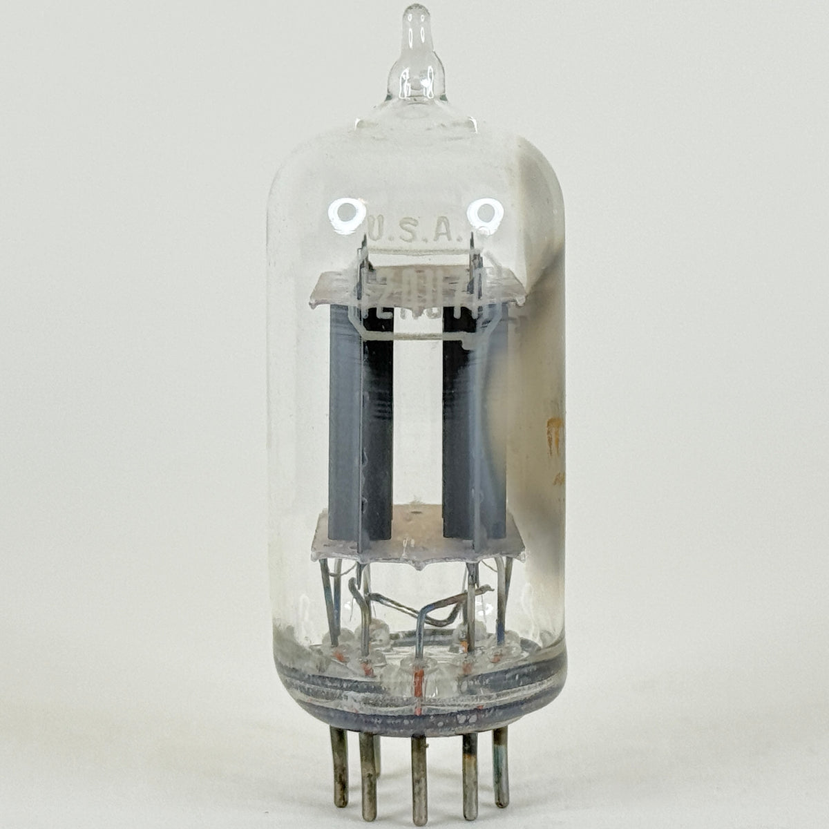 (1) Tested RCA 12AU7A Tube Side Square Getter Grey Plates 12AU7 Dual Triode (d)