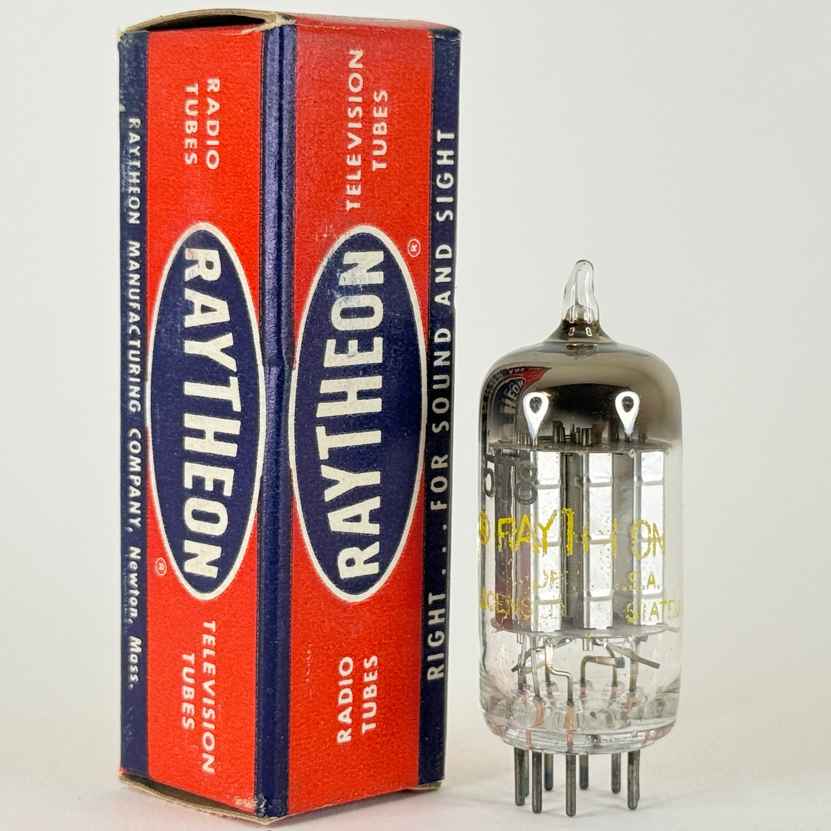 (1) Tested Raytheon 5T8 Tube Code E20 with Box Triple Diode High Mu Triode (b)