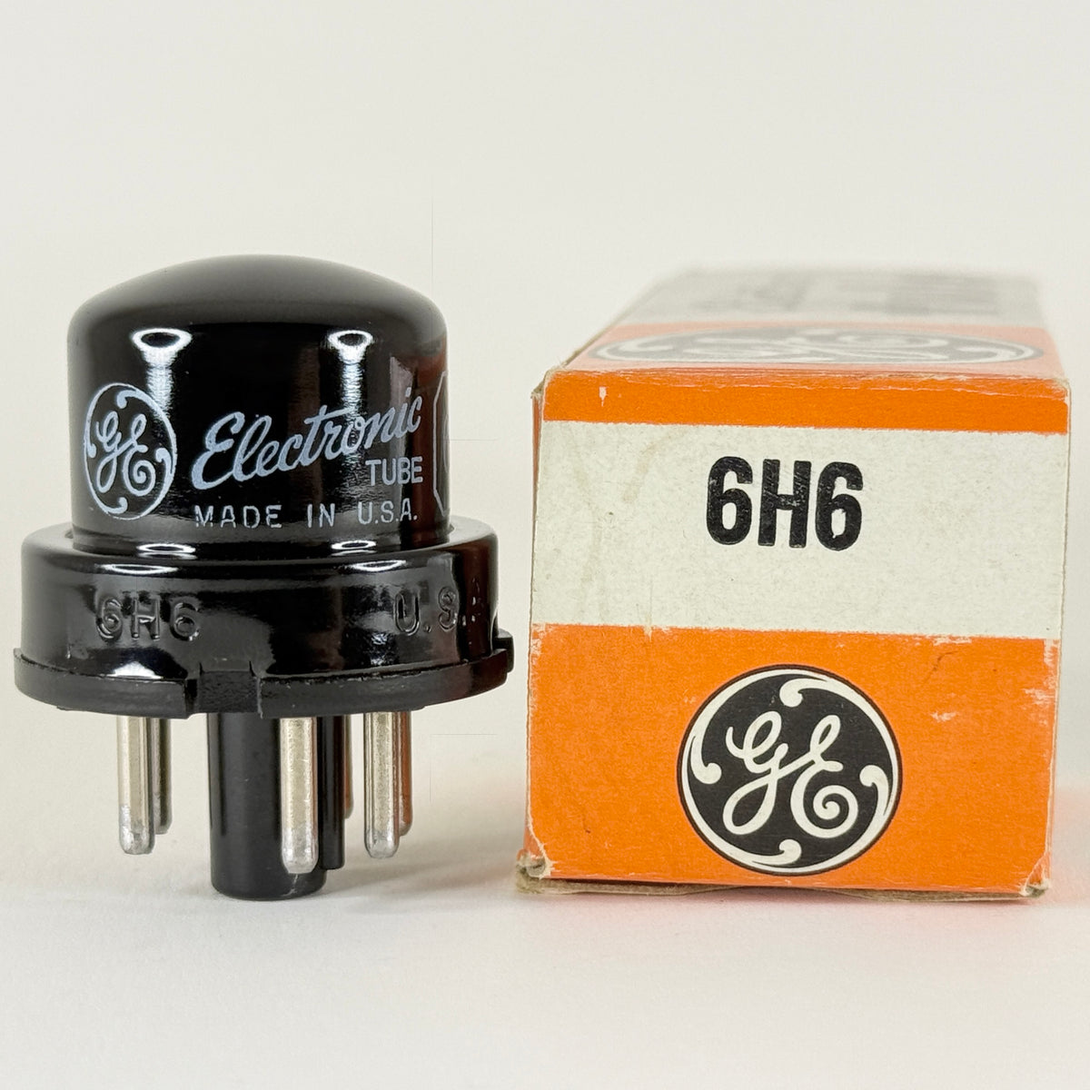 (1) Tested GE 6H6 Tube and Box Code HZ General Electric Twin Diode Tube (b)