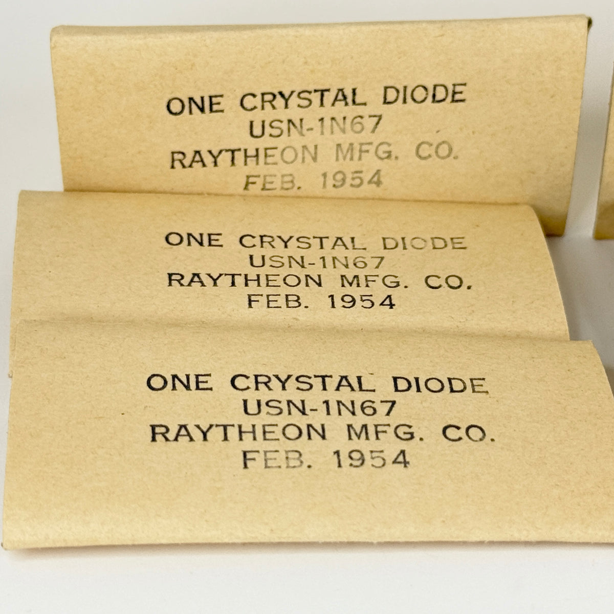 Lot of (6) Tested 1954 Raytheon USN 1N67 Crystal Diodes Military Spec U.S. Navy