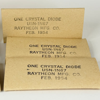 Lot of (6) Tested 1954 Raytheon USN 1N67 Crystal Diodes Military Spec U.S. Navy