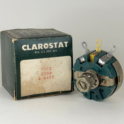 (1) NOS Clarostat 58C2-3K 3K Ohm 4 Watt Wirewound Variable Linear Potentiometer (a)