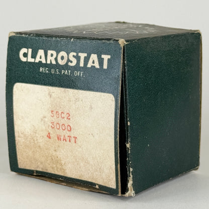(1) NOS Clarostat 58C2-3K 3K Ohm 4 Watt Wirewound Variable Linear Potentiometer (a)