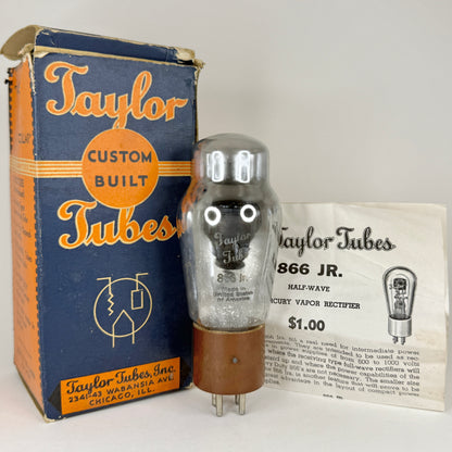 (1) Tested Taylor 866 JR Tube Half Wave Vapor Rectifier Tube with Original Box and Paperwork