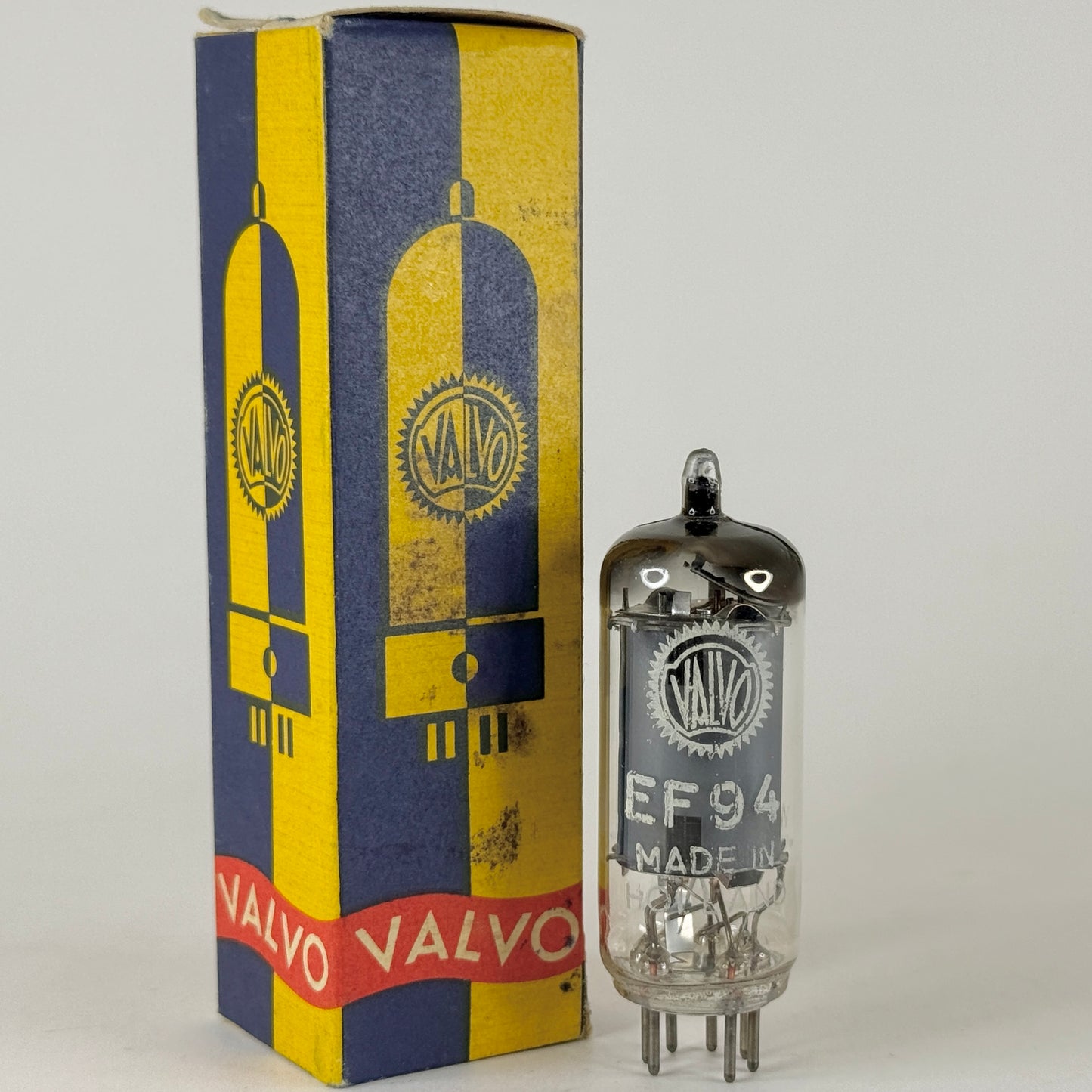 (1) Tested Valvo EF94 Tube (6AU6) Holland with Box Code Wd5 L8E Pentode Tube (a)