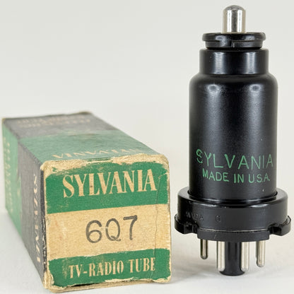 (1) Tested Sylvania 6Q7 Tube with Box Twin Diode High Mu Triode Vacuum Tube