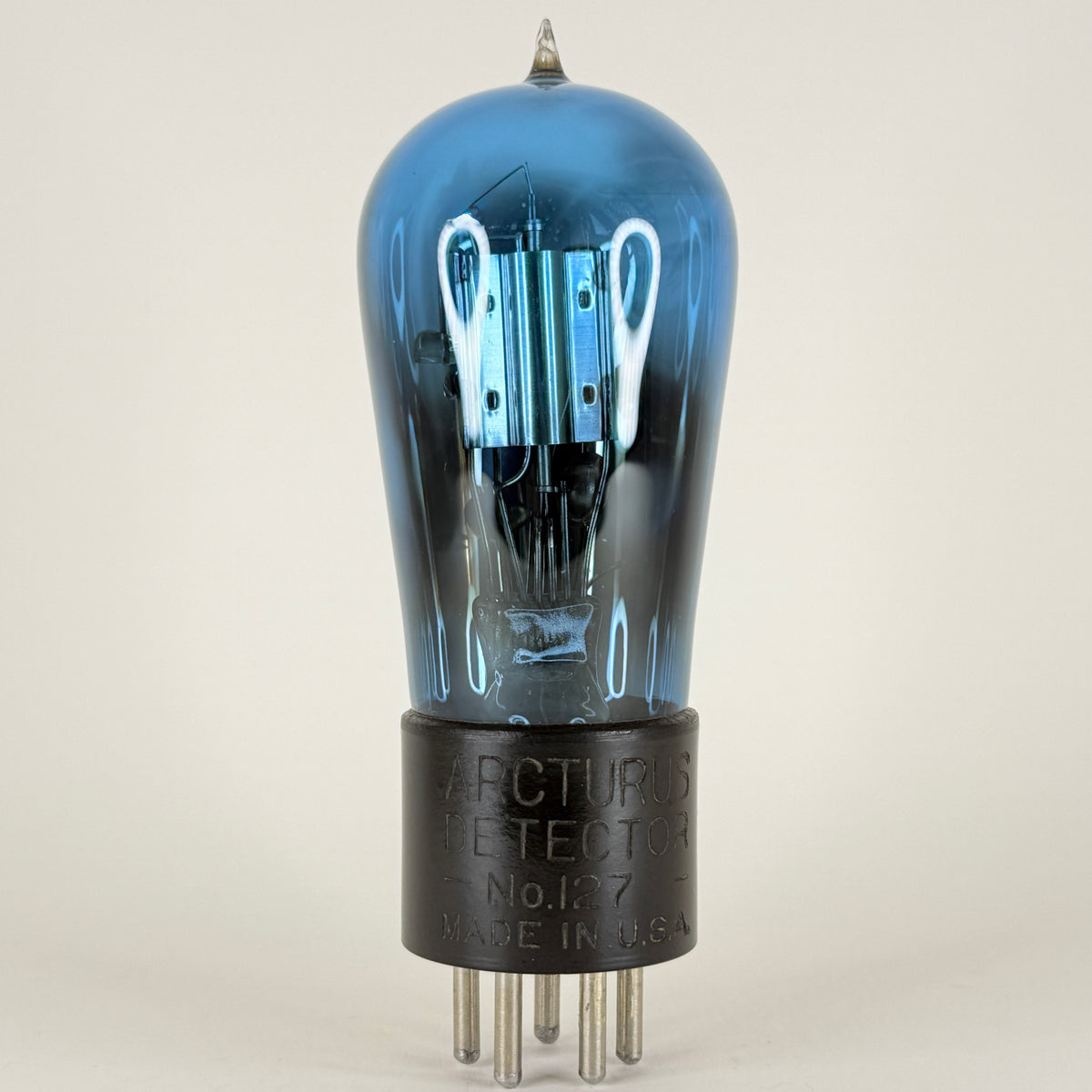 (1) Tested Arcturus 127 Tube Tipped Glass Type 27 Tube Arcturus Blue Triode (c)
