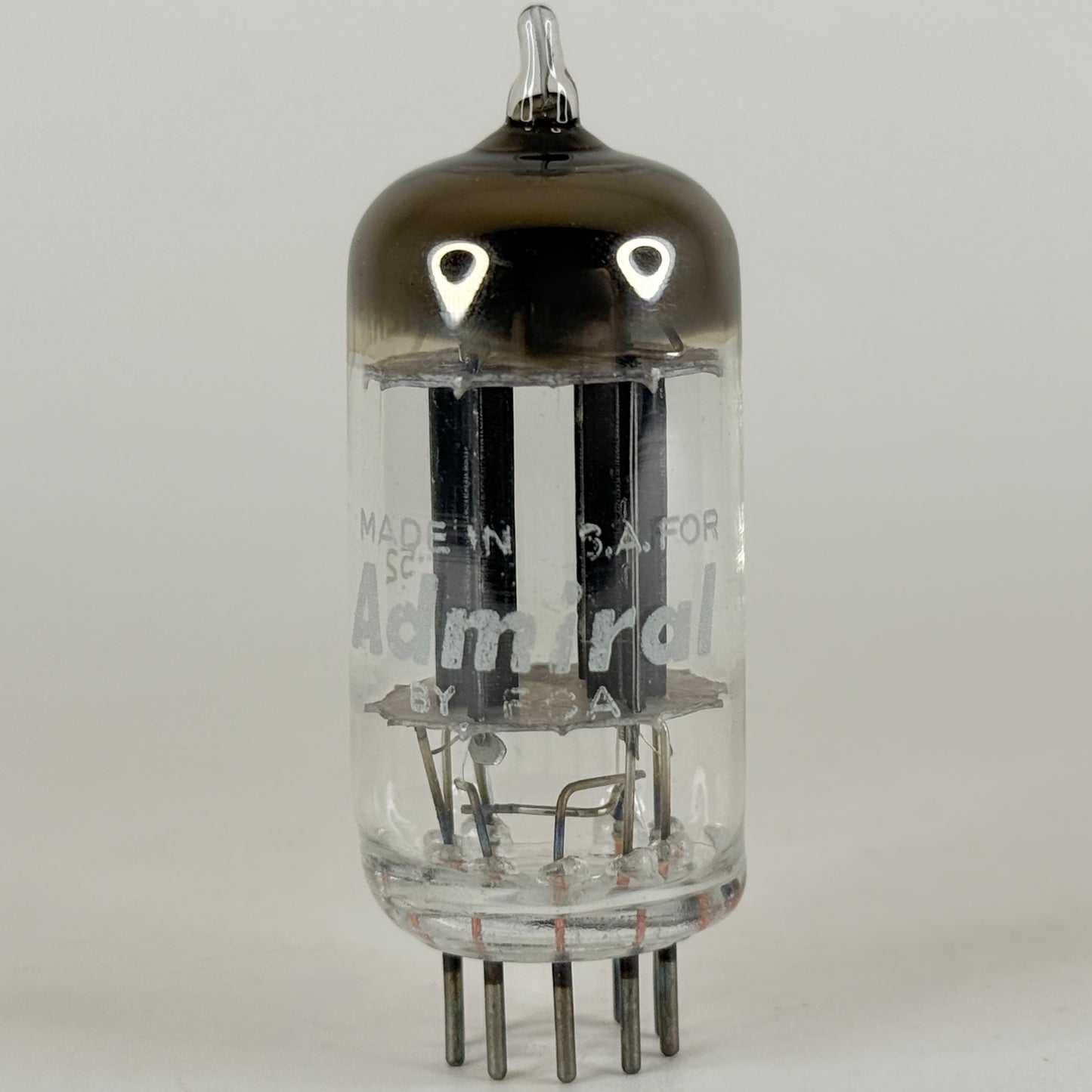 (1) Tested Admiral 12AX7 Tube Wide Black Plates Date Code 57-52 12AX7 Tube