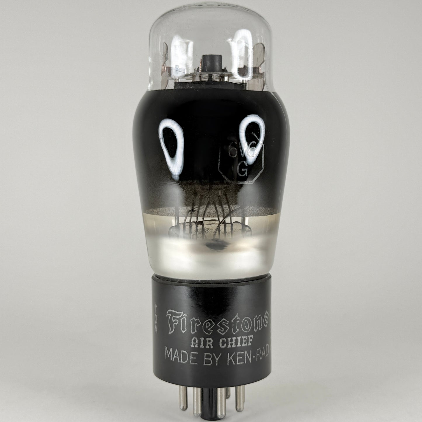 (1) Tested Firestone Air Chief 6V6G Tube Black Glass with Foil Getter by Ken Rad Code TOA