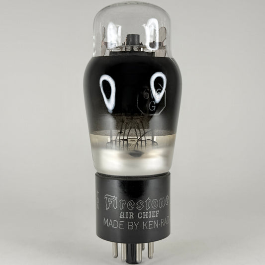 (1) Tested Firestone Air Chief 6V6G Tube Black Glass with Foil Getter by Ken Rad Code TOA