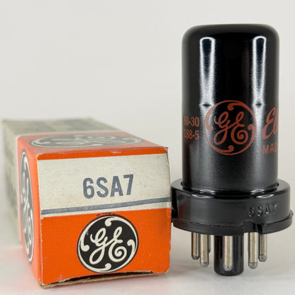 (1) Tested Strong GE 6SA7 Tube with Box Code 62-09 General Electric Red Letters