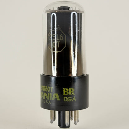 (1) Tested Sylvania 25L6GT 25W6GT Tube with Box Code BR DGA 25L6GT Power Tube