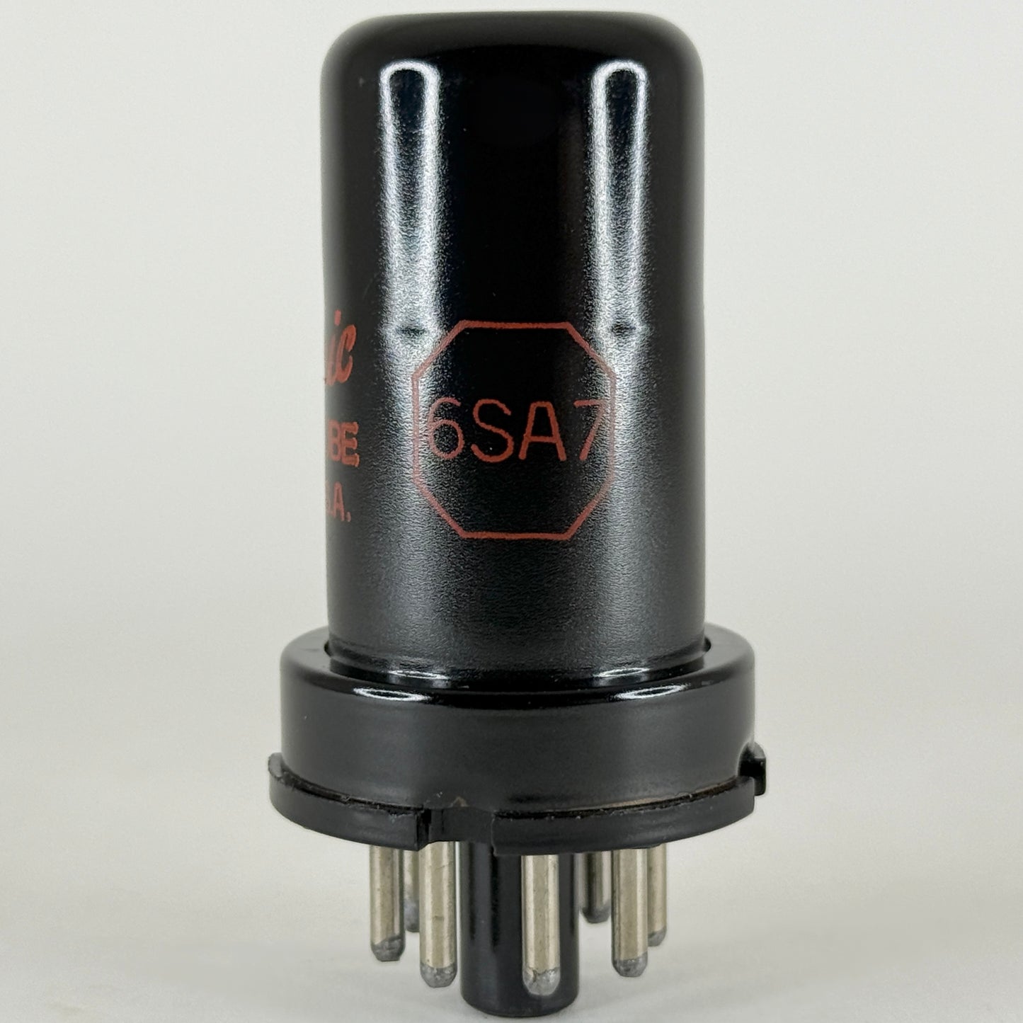 (1) Tested Strong GE 6SA7 Tube with Box Code 62-09 General Electric Red Letters