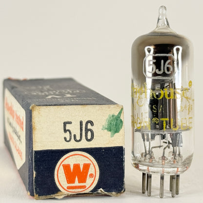 (1) Tested Balanced Westinghouse 5J6 Tube with Box Code 3R26 Twin Triode Tube
