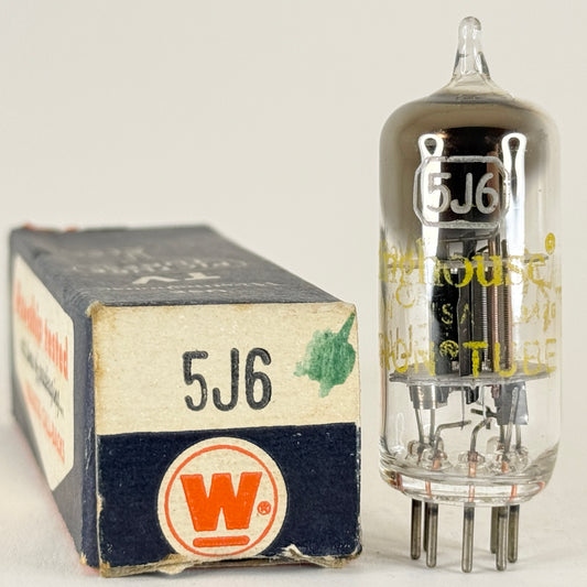 (1) Tested Balanced Westinghouse 5J6 Tube with Box Code 3R26 Twin Triode Tube