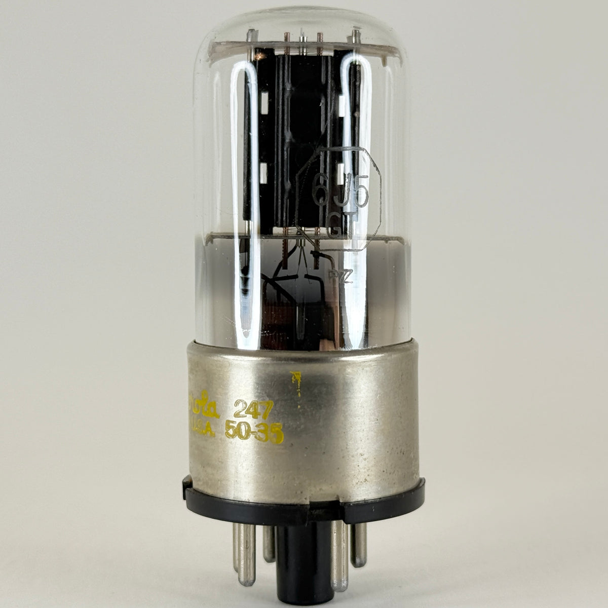 (1) Tested Motorola 6J5GT Tube National Union EIA Date Code 50-35  Triode Tube