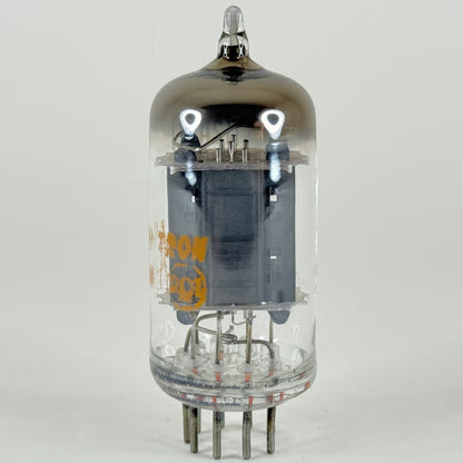 (1) Tested Balanced RCA 12AX7 Tube Gray Plates Tilted Square Getter Triode (b)