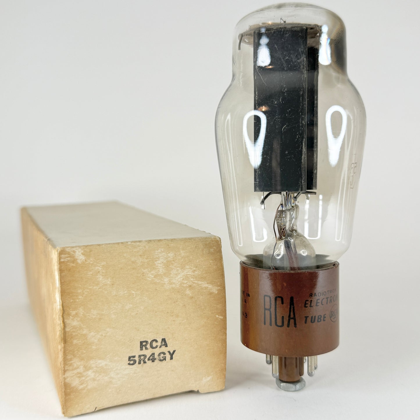 (1) Tested Very Rare Top Side Getter RCA 5R4GY Tube with Pac Man Mica Code 1-43 (a)