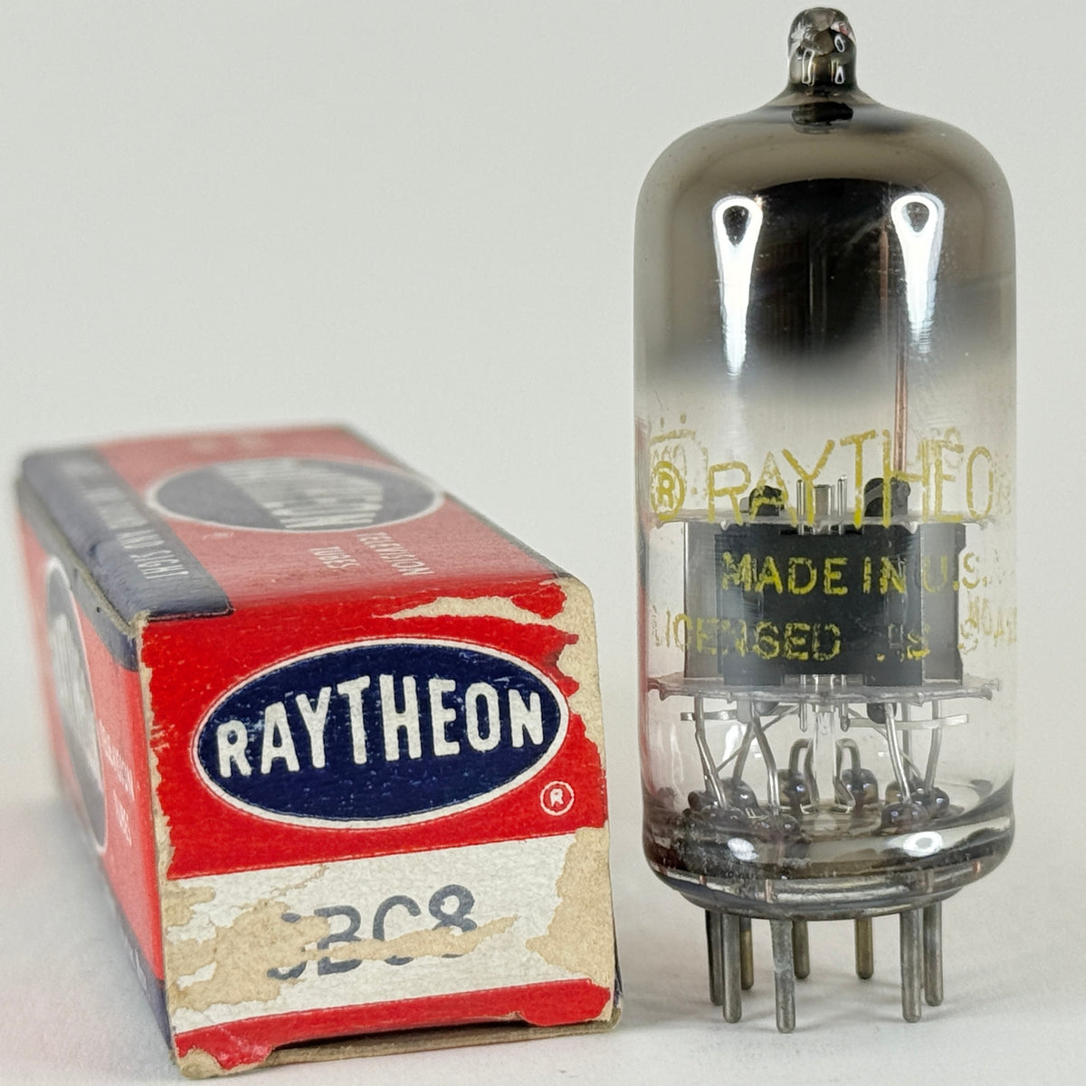 (1) Tested Raytheon 6BC8 Tube with Box Date Code C10 Twin Triode Vacuum Tube