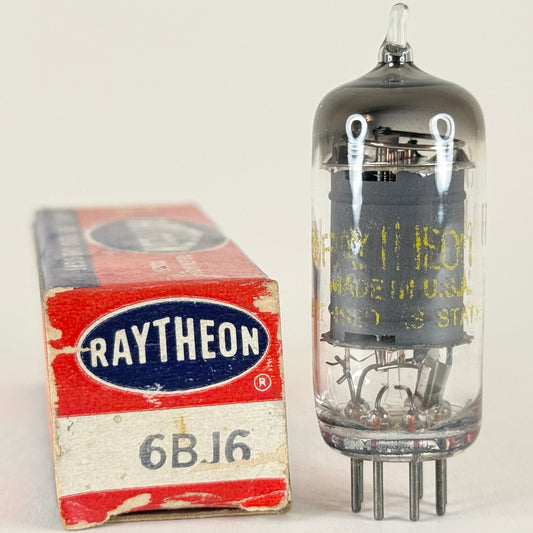 (1) Tested Raytheon 6BJ6 Tube and Box Code C20 Remote Cutoff Pentode Vacuum Tube