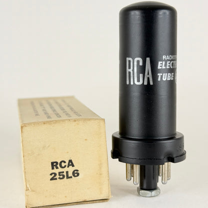 (1) Tested Strong RCA 25L6 Tube with Box Code 57-13 RCA 25L6 Black Metal Tube