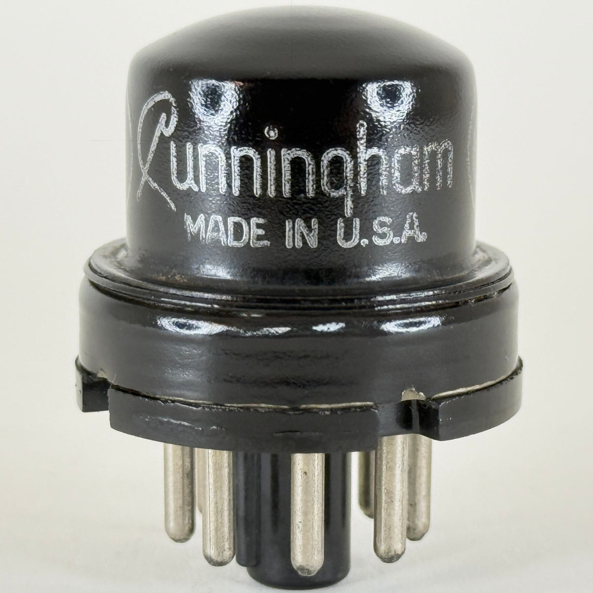 (1) Tested Cunningham 6H6 Tube Date Code TE4 Twin Diode Black Metal Vacuum Tube