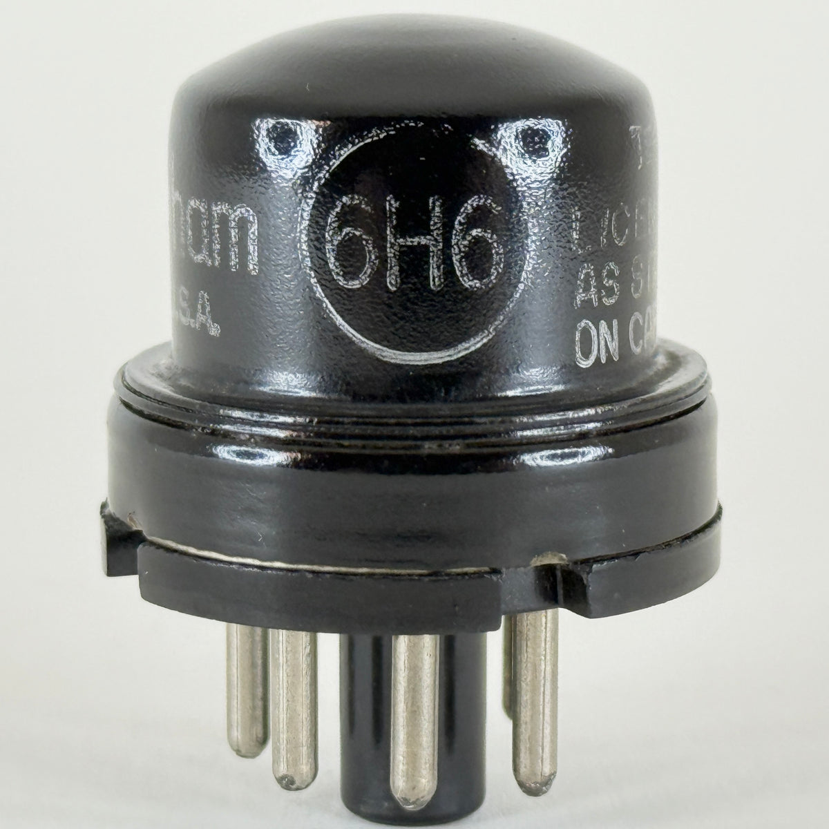 (1) Tested Cunningham 6H6 Tube Date Code TE4 Twin Diode Black Metal Vacuum Tube
