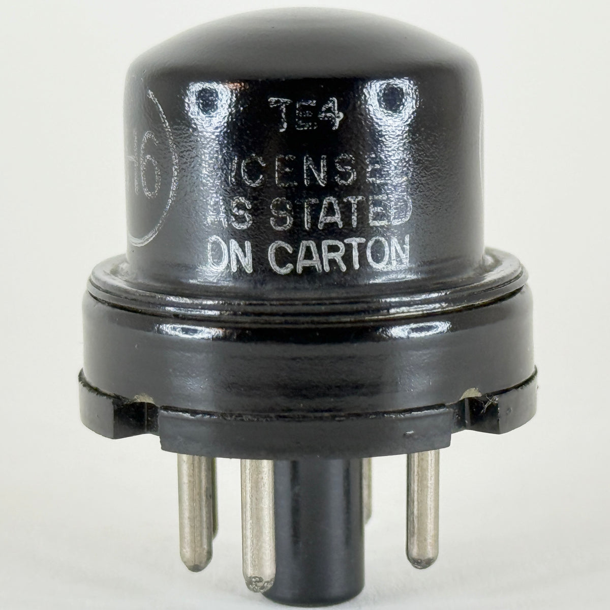 (1) Tested Cunningham 6H6 Tube Date Code TE4 Twin Diode Black Metal Vacuum Tube