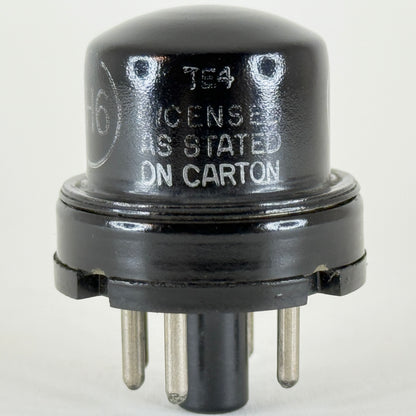 (1) Tested Cunningham 6H6 Tube Date Code TE4 Twin Diode Black Metal Vacuum Tube